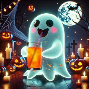 Halloween glass straws Spooky Vibes in Halloween colors - 8 inch (20 cm)