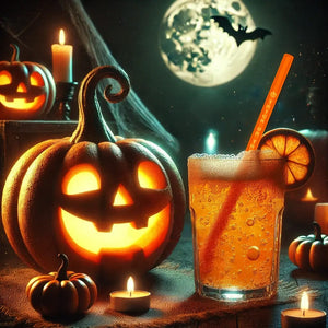 Halloween glass straws Spooky Vibes in Halloween colors - 8 inch (20 cm)