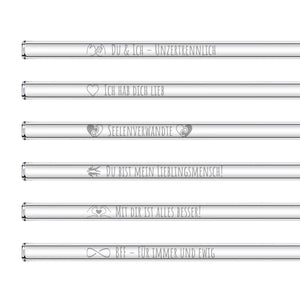 Best Friend Glass Straws - 6 Loving Quotes for Your Best Friend