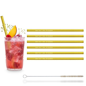 6x 20cm glass straws with personal engraving