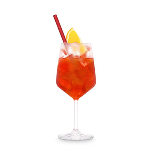 Red glass straws 6x 8 inch (20 cm) Straight