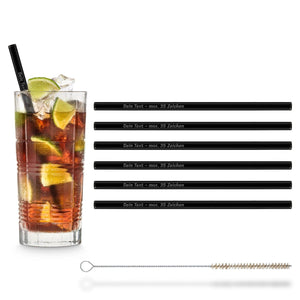 6x 20cm glass straws with personal engraving