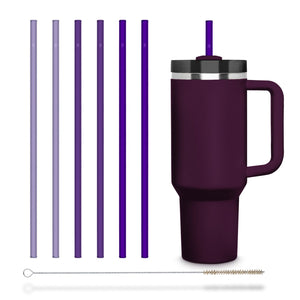 6x 12 inch (30 cm) Purple Stanley glass straws for Stanley Cup Quencher & bottles 3 shades