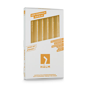 HALM Glasstrohhalme Aperol Spritz Sprüche Glasstrohhalme Holy Aperoli Edition - 6 lustige Trinksprüche graviert