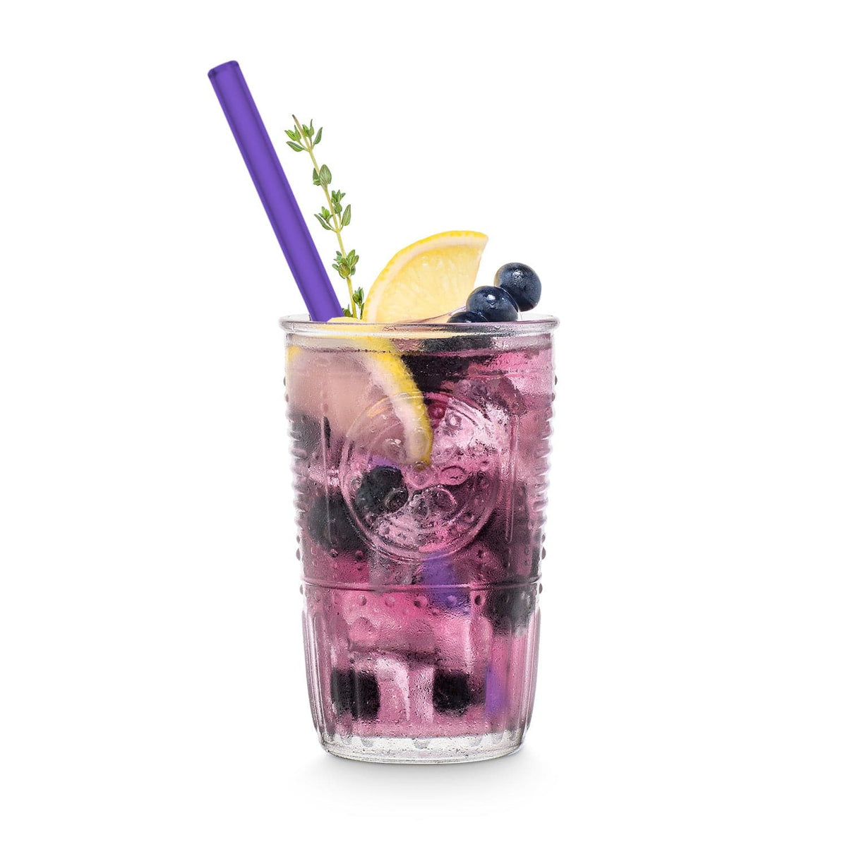 
Purple glass straws 6x 8 inch (20 cm) Straight - NEON
