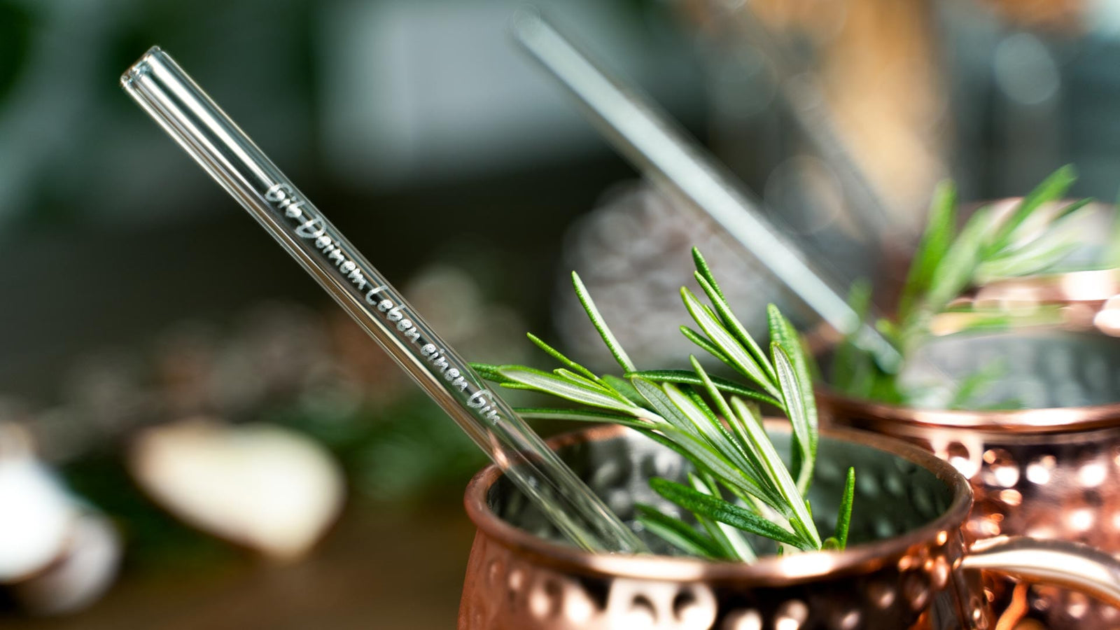 Gib Deinem Leben einen Gin Sprüche Glas strohhalme HALM Rabatt Alternative zur Black Friday Sustainable Thirstday