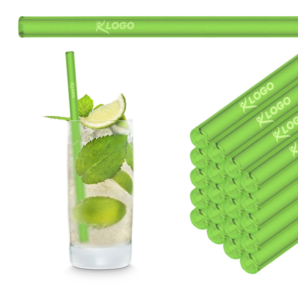 6x 20cm glass straws with personal engraving