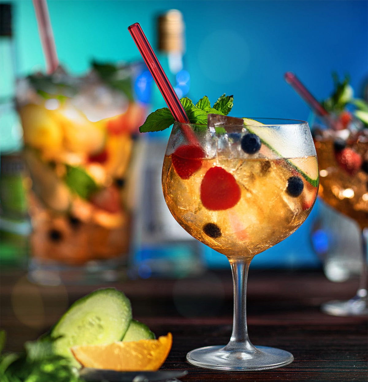 
Red glass straws 6x 8 inch (20 cm) Straight
