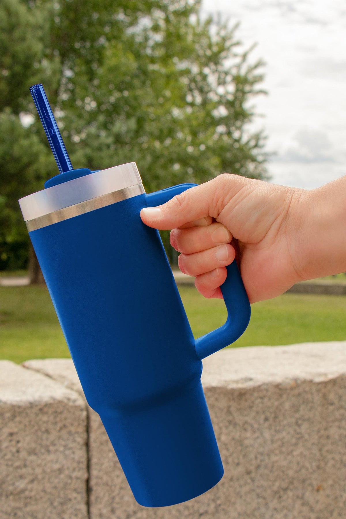 6x 12 inch (30 cm) Blue Stanley glass straws for 40oz cups & Quencher & bottles 3 blue shades