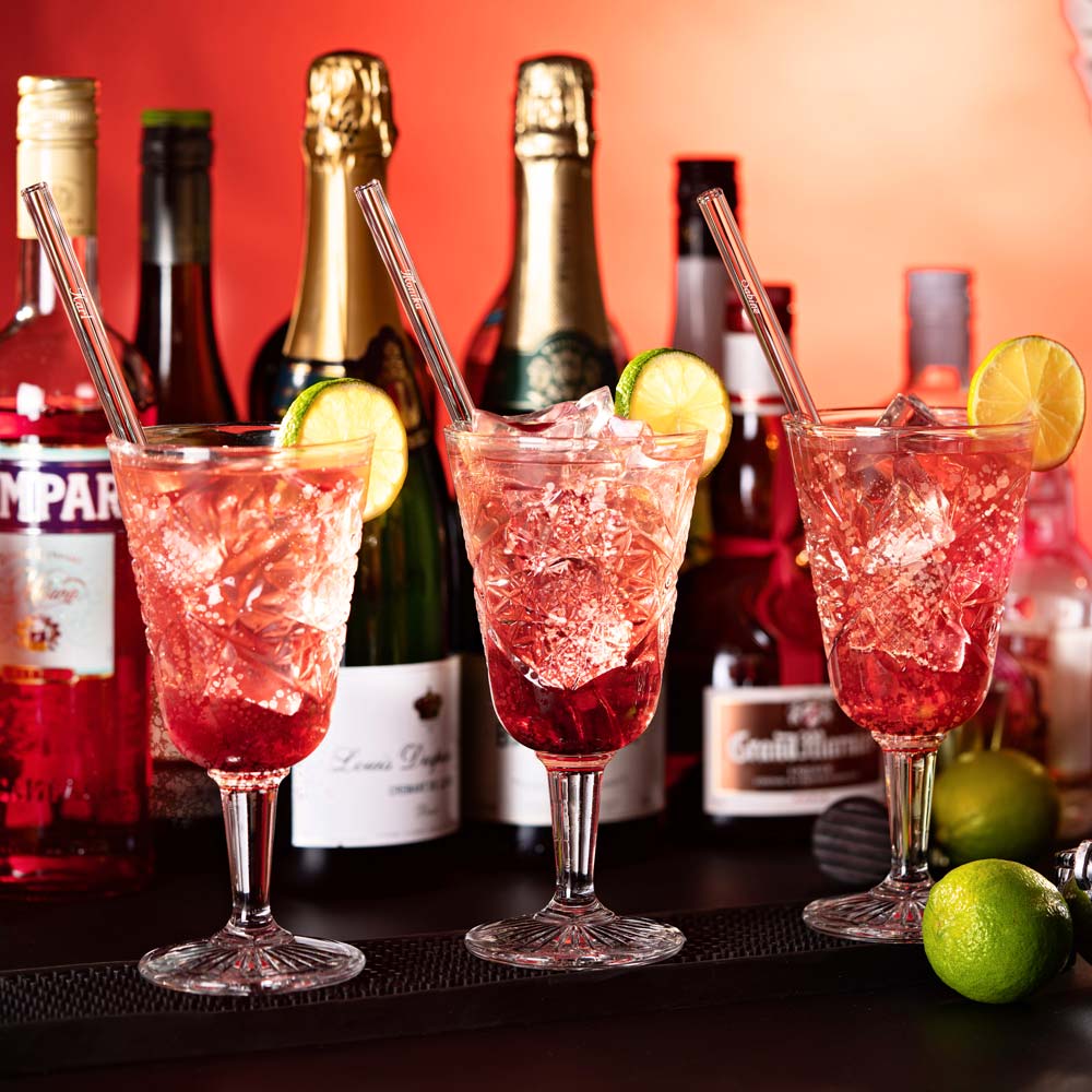 HALM 20x 15cm Glasstrohhalme Party Set mit persönlicher Gravur