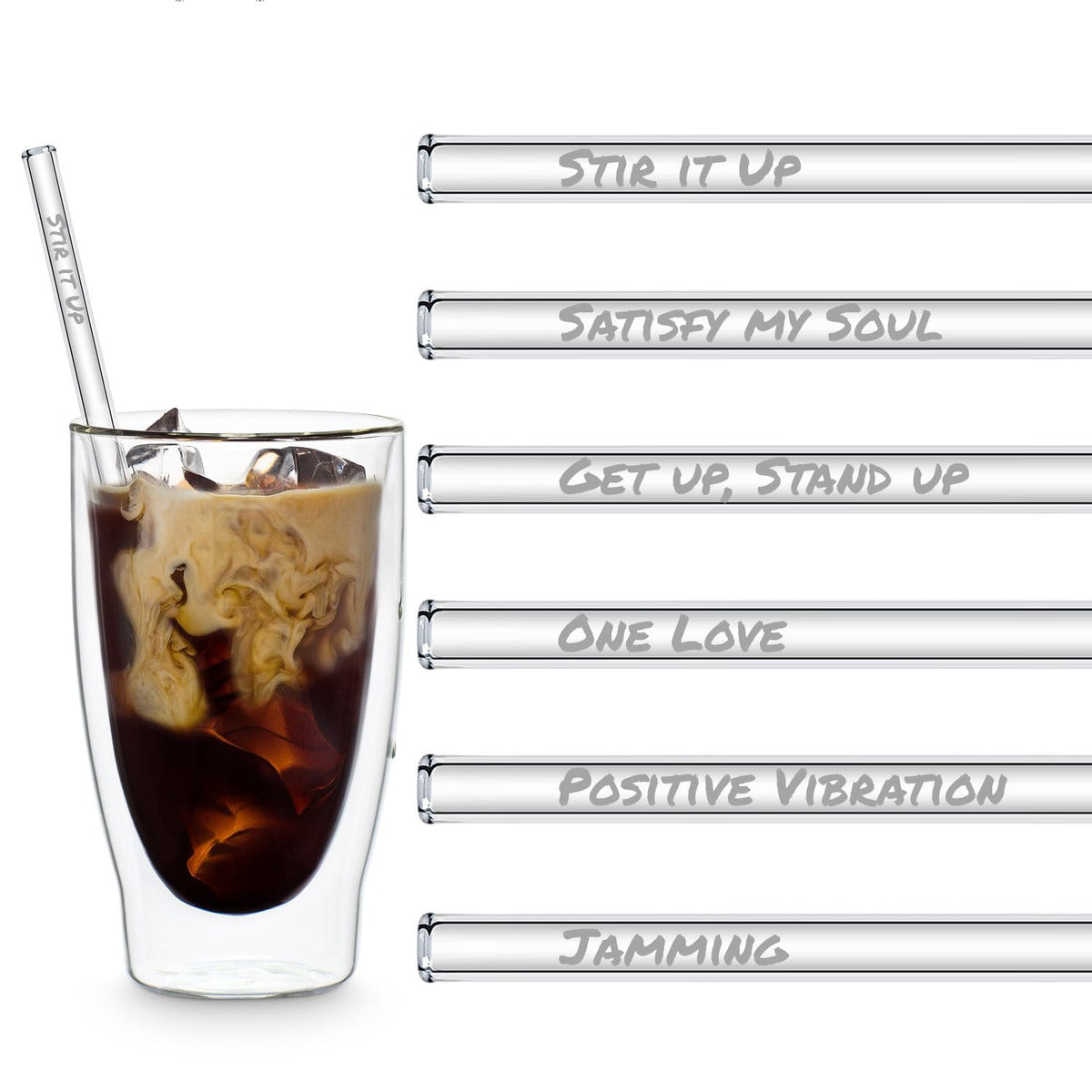 HALM 50x 12 inch (30 cm) glass straws with engraving for bottles from 0.33  - 1 liter - HALM Straws