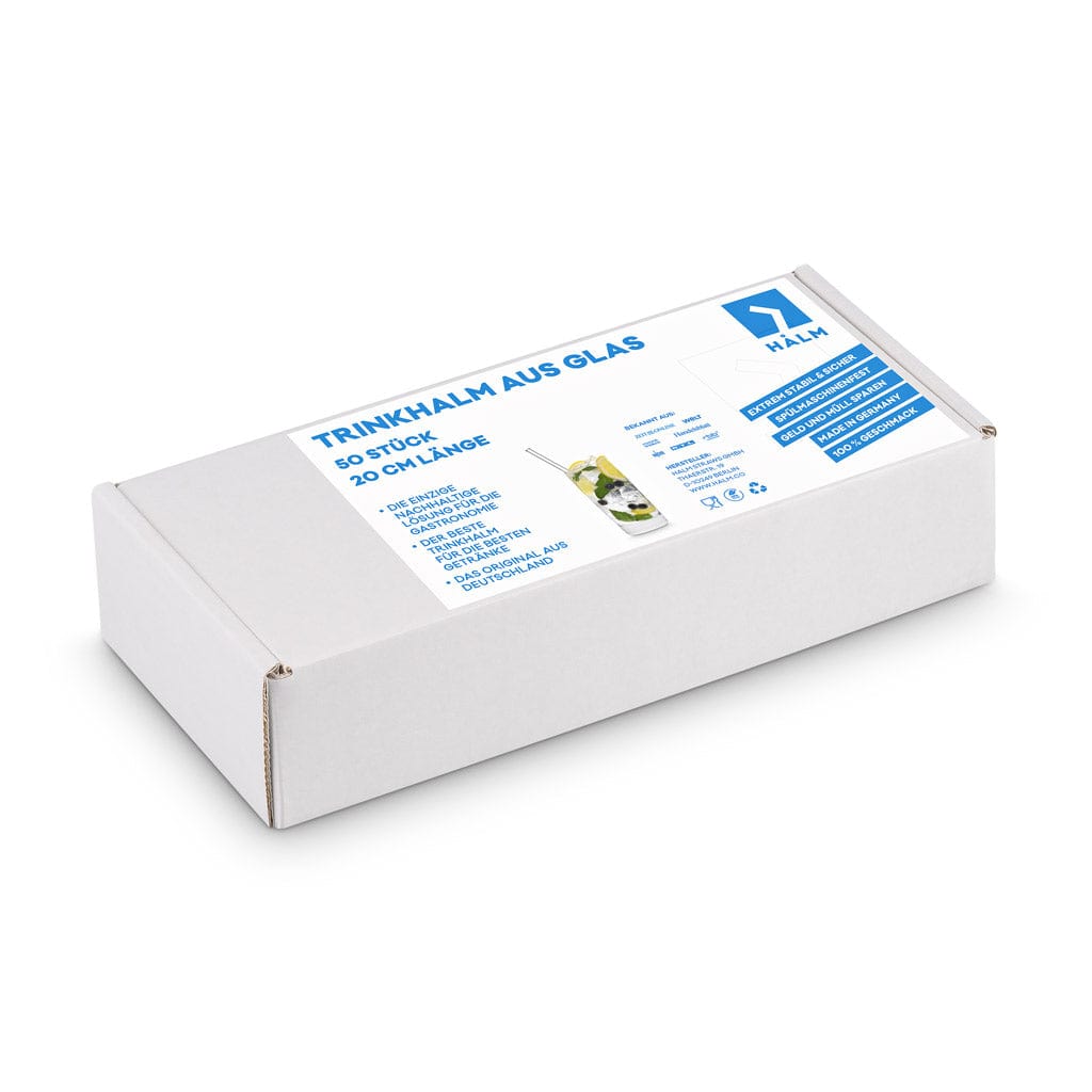 HALM Glasstrohhalme 50x 20cm Hochzeits Glasstrohhalme mit Gravierte Motive
